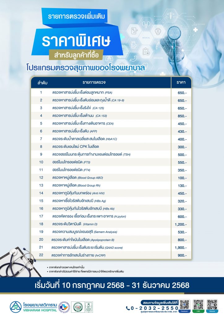 โปรแกรมตรวจสุขภาพของโรงพยาบาล