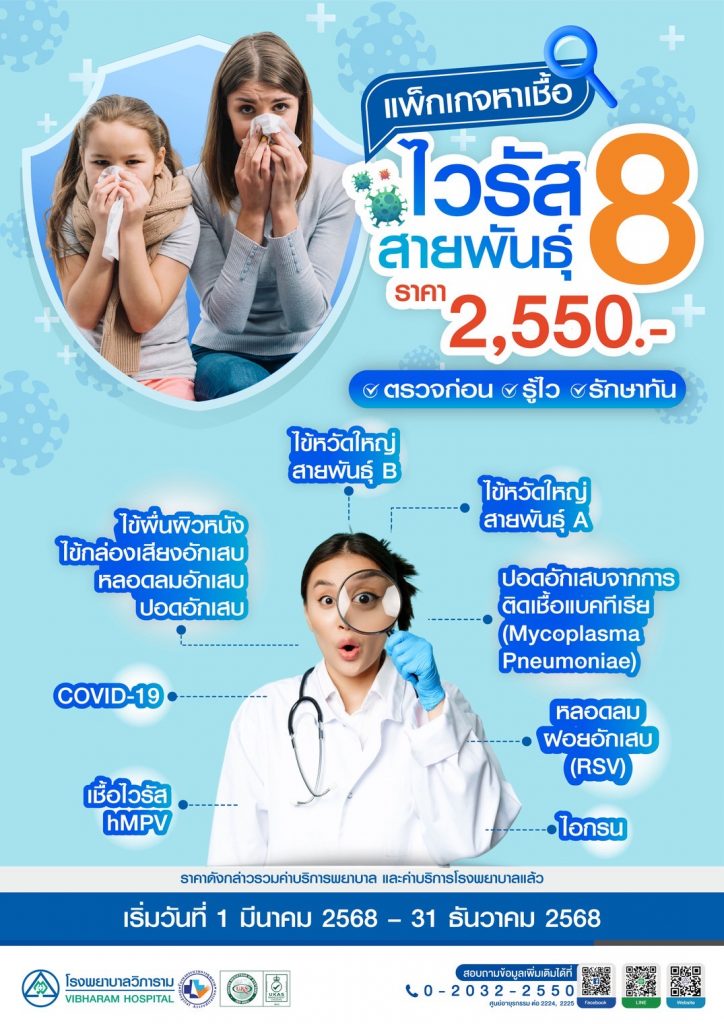 หาเชื้อไวรัส 8 สายพันธุ์